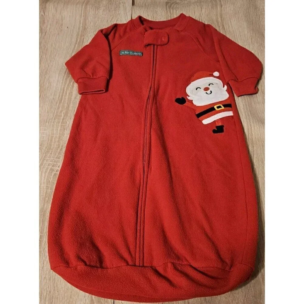 Lot Of 5 Carters Fleece Pjs Pajamas Sizes 0-9   Months Boys Christmas Animals
